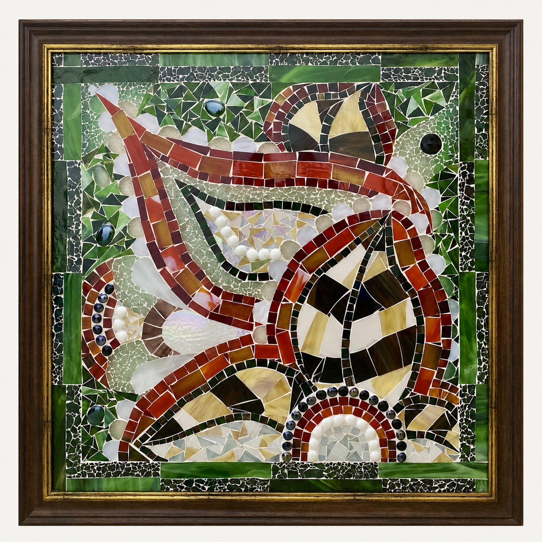 Eden - detail, Framed Glass Mosaic