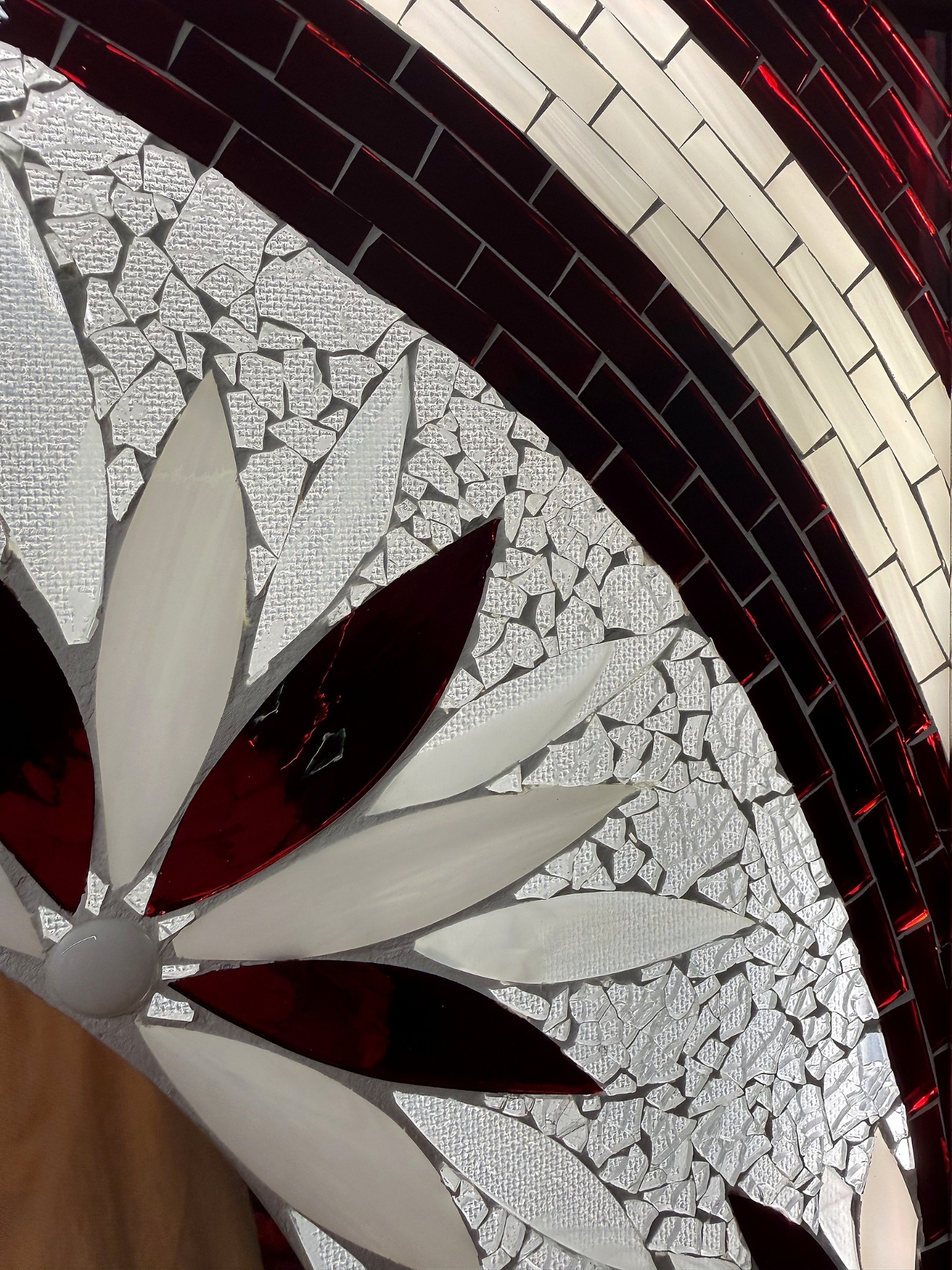 Crimson Wreath — mosaic detail